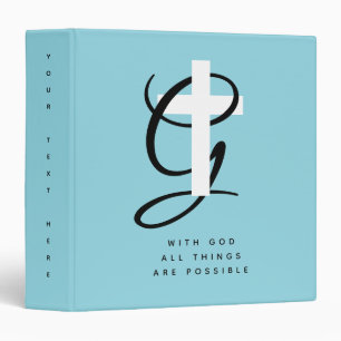 Religious cross monogram Christian photo album 3 Ring Binder