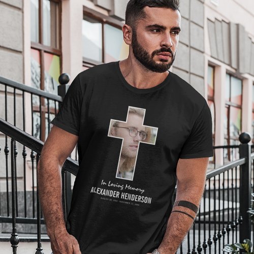 Religious Cross Photo In Loving Memory T_Shirt