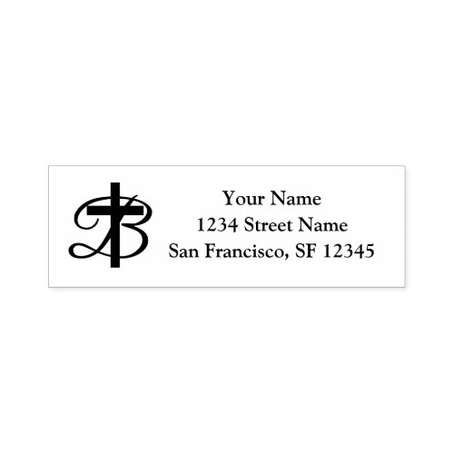 Religious cross self inking return address stamps