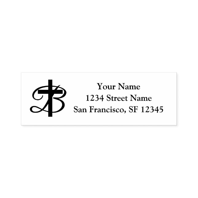 Religious cross self inking return address stamps (Design)