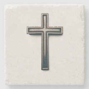 Religious Cross Stone Coaster