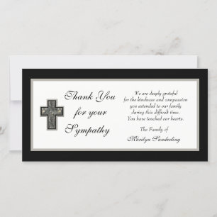 Religious Cross Sympathy Thank You Card