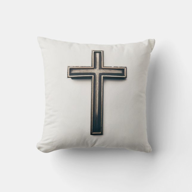 Religious Cross Throw Pillow (Front)