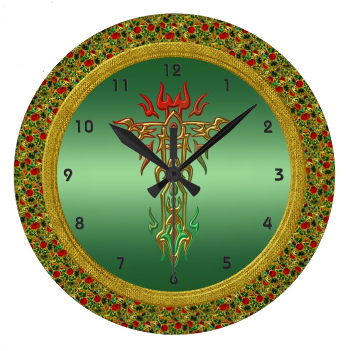 Religious Cross Wall Clock