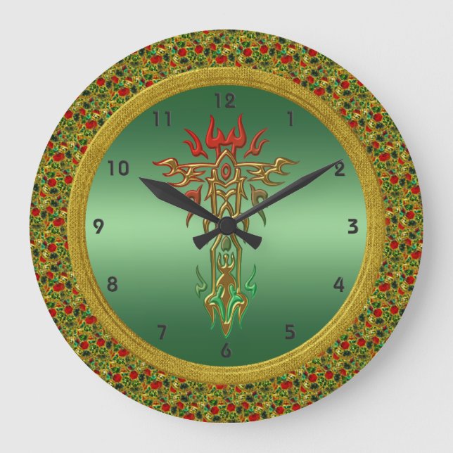 Religious Cross Wall Clock (Front)