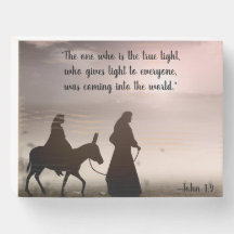 Religious Custom Christmas Wood Box Sign