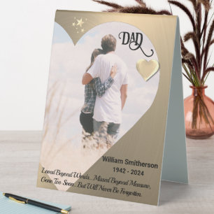 Religious Dad Memorial Heart Photo Frame  Table Tent