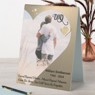 Religious Dad Memorial Heart Photo Frame Table Tent