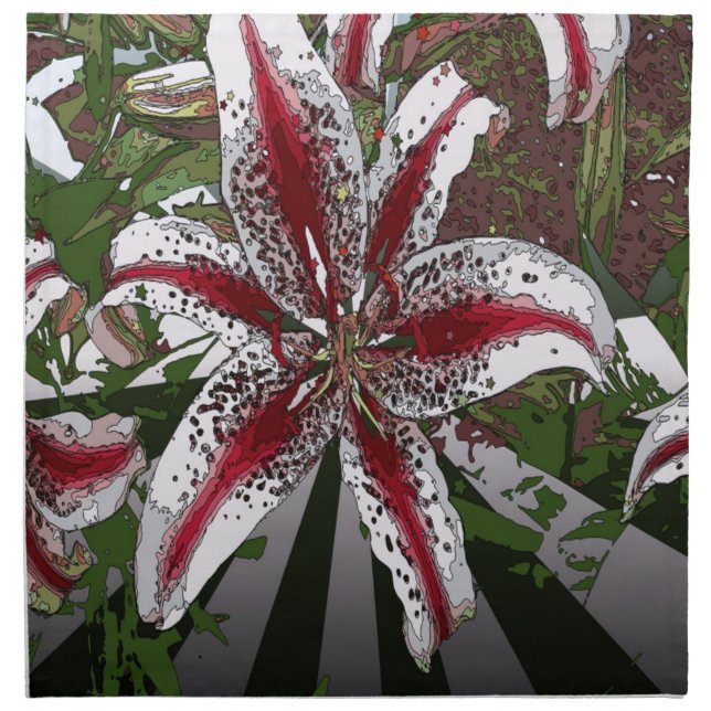 religious Easter Blessings pink oriental lily Cloth Napkin (Front)