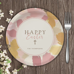  Religious Easter Brunch Modern Pink Floral Paper Plates