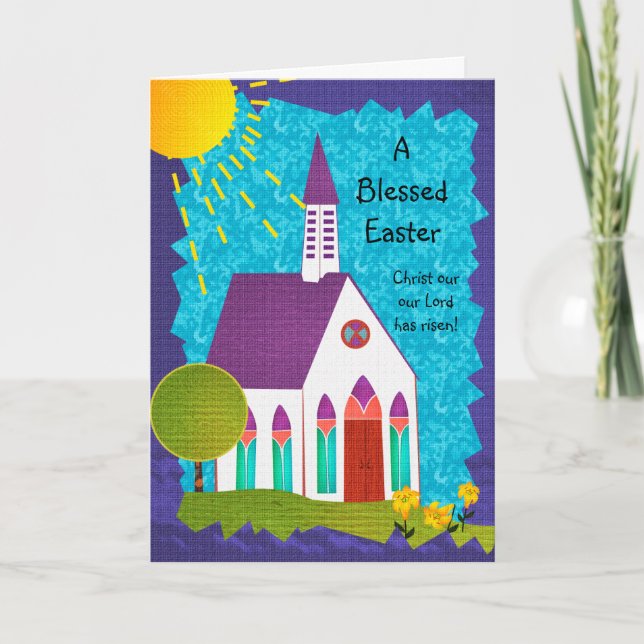 Religious Easter Cards: A Blessed Easter Holiday Card (Front)