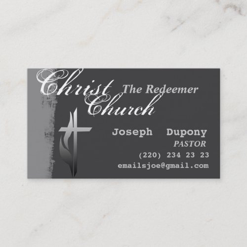 Religious Easter Christian Cross with Flame Business Card