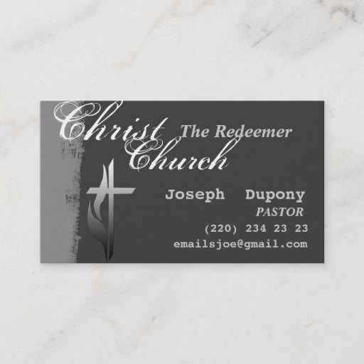 Customizable Christian Cross with Flame Business Card