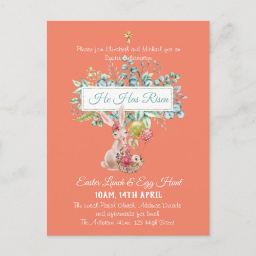 Religious Easter Invitation Budget Postcard