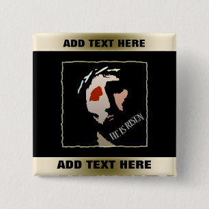 Religious Easter Jesus   Bible Verse He Is Risen Button