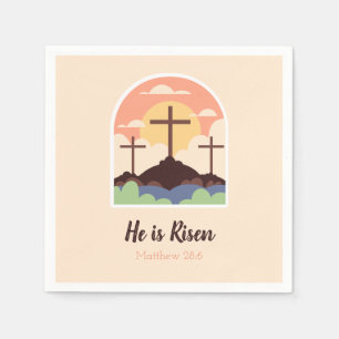 Religious Easter Napkins - Cream Cross Christian