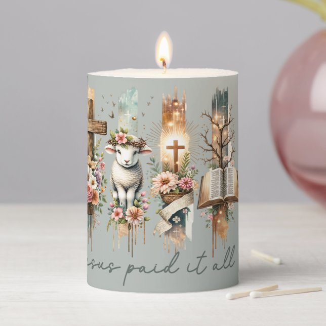 Religious Easter Pillar Candle (In Situ)