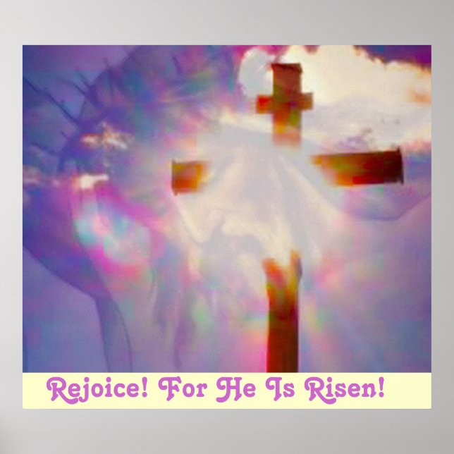 Religious Easter Poster - Jesus and Cross (Front)