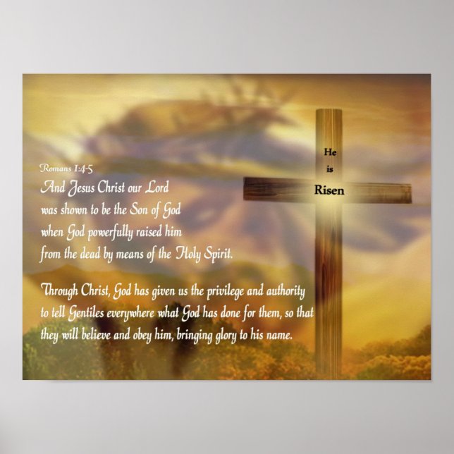 Religious Easter Poster - Jesus - He is Risen (Front)