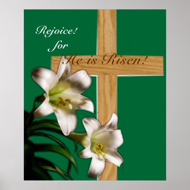 Religious Easter Poster Print - He is Risen! (Front)