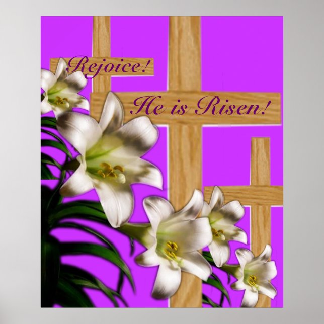 Religious Easter Poster Print - He is Risen! (Front)
