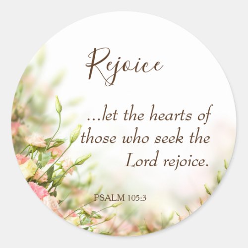 Religious Easter _ Sentiments Rejoice Classic Round Sticker