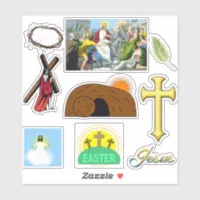 Easter Violet Cross Stickers, Zazzle