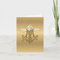 Religious Elegant Gold Virgin Mary Lilies