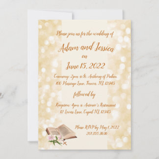 Religious Elegeant Classic Gold Design Wedding Invitation
