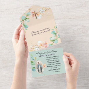 Religious Encouragement Support Scripture Floral All In One Invitation