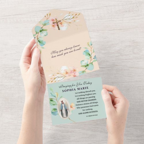 Religious Encouragement Support Scripture Floral All In One Invitation