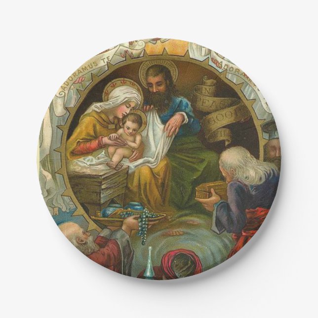Religious Epiphany Jesus Mary Joseph Christmas   Paper Plates (Front)