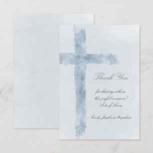 religious event blue cross thank you Card