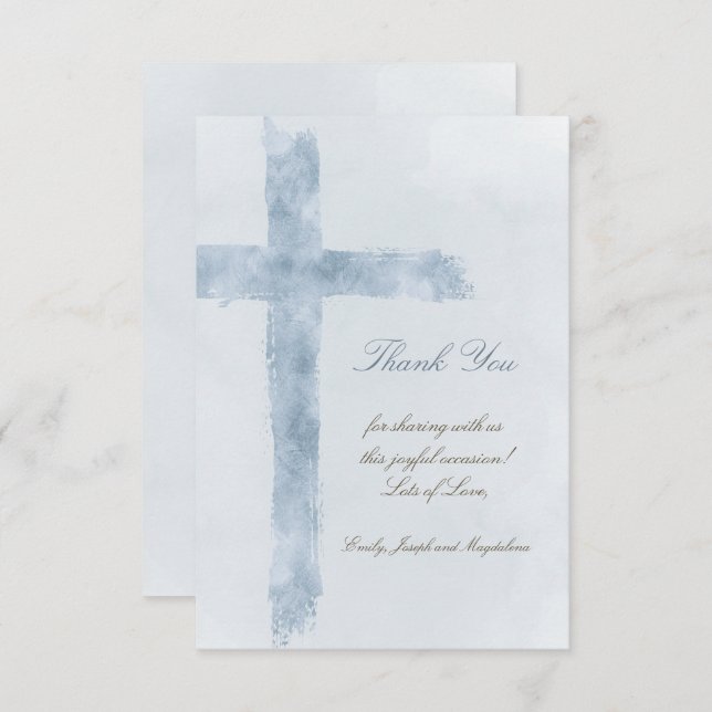 religious event blue cross thank you Card (Front/Back)
