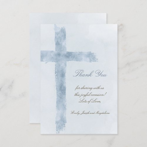 religious event blue cross thank you Card