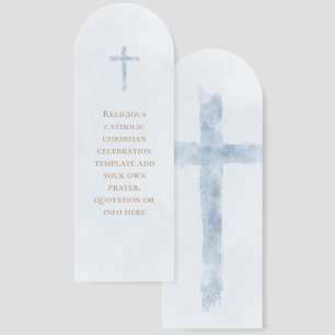 religious event blue watercolor christian cross bookmarks