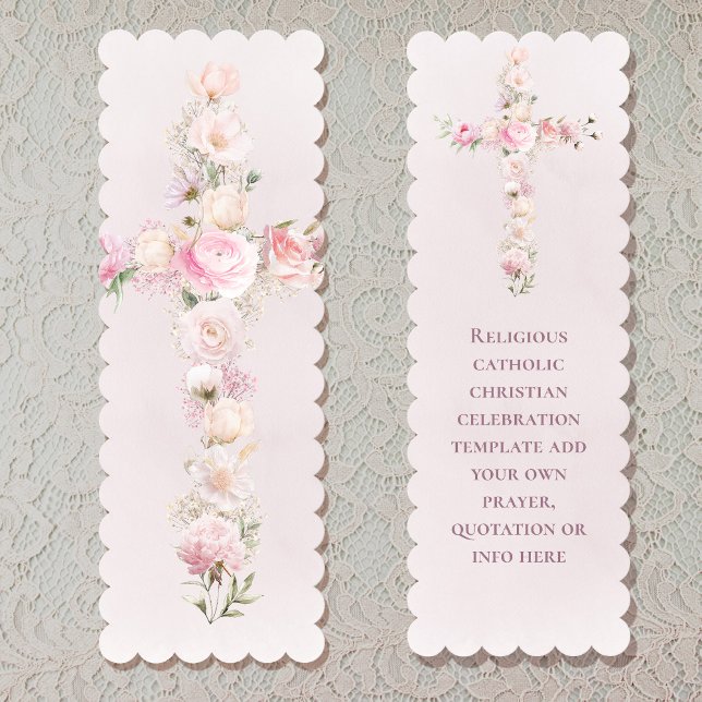religious event floral cross bookmarks (Creator Uploaded)
