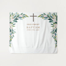 Religious Event, Greenery Baptism Poster Tapestry