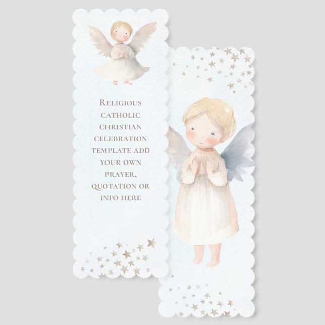 religious event little angels blue background bookmarks (Front & Back)