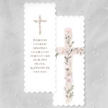 religious event pink floral cross bookmarks
