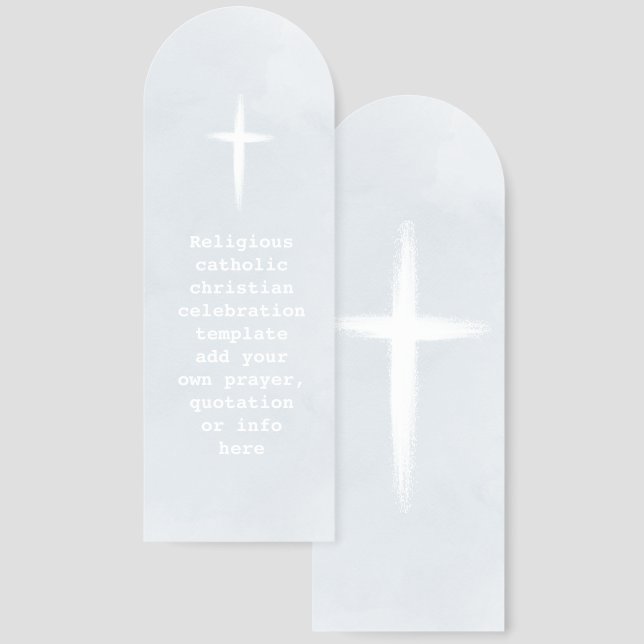 religious event white christian cross bookmarks (Front & Back)