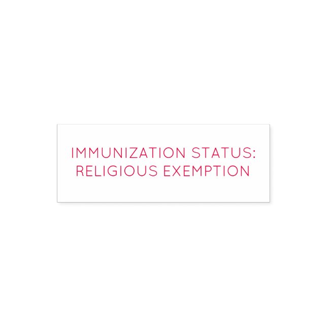 Religious Exemption from immunizations; stamp (Design)