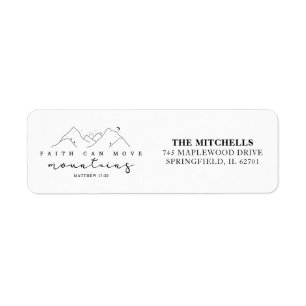 Religious Faith Moves Mountains Modern Boho Custom Label
