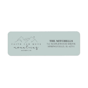 Religious Faith Moves Mountains Modern Boho Custom Label