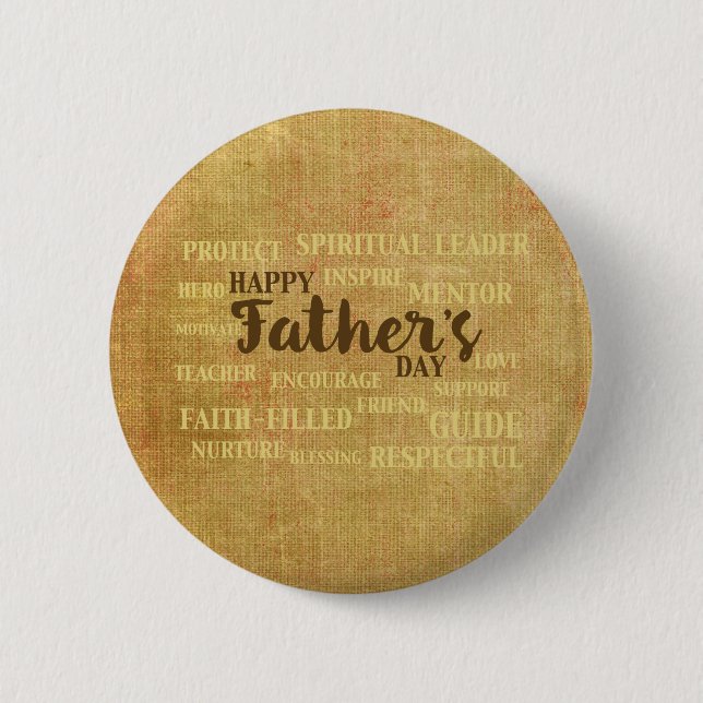 Religious Father’s Day, Qualities of Father Button (Front)