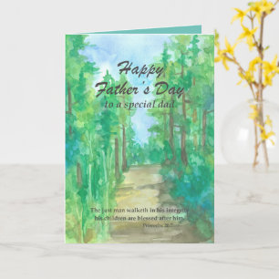 Religious Father's Day Bible Verse Hiking Trail Card