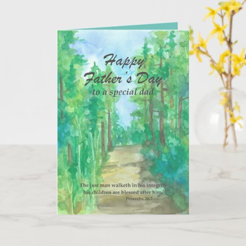 Religious Fathers Day Bible Verse Hiking Trail  Card
