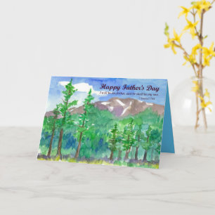 Religious Father's Day Bible Verse Mountain Range Card