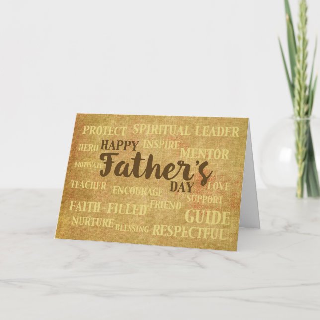 Religious Father's Day, Qualities of Father Card (Front)