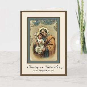 Religious Father's Day Vintage St. Joseph Prayer  Card